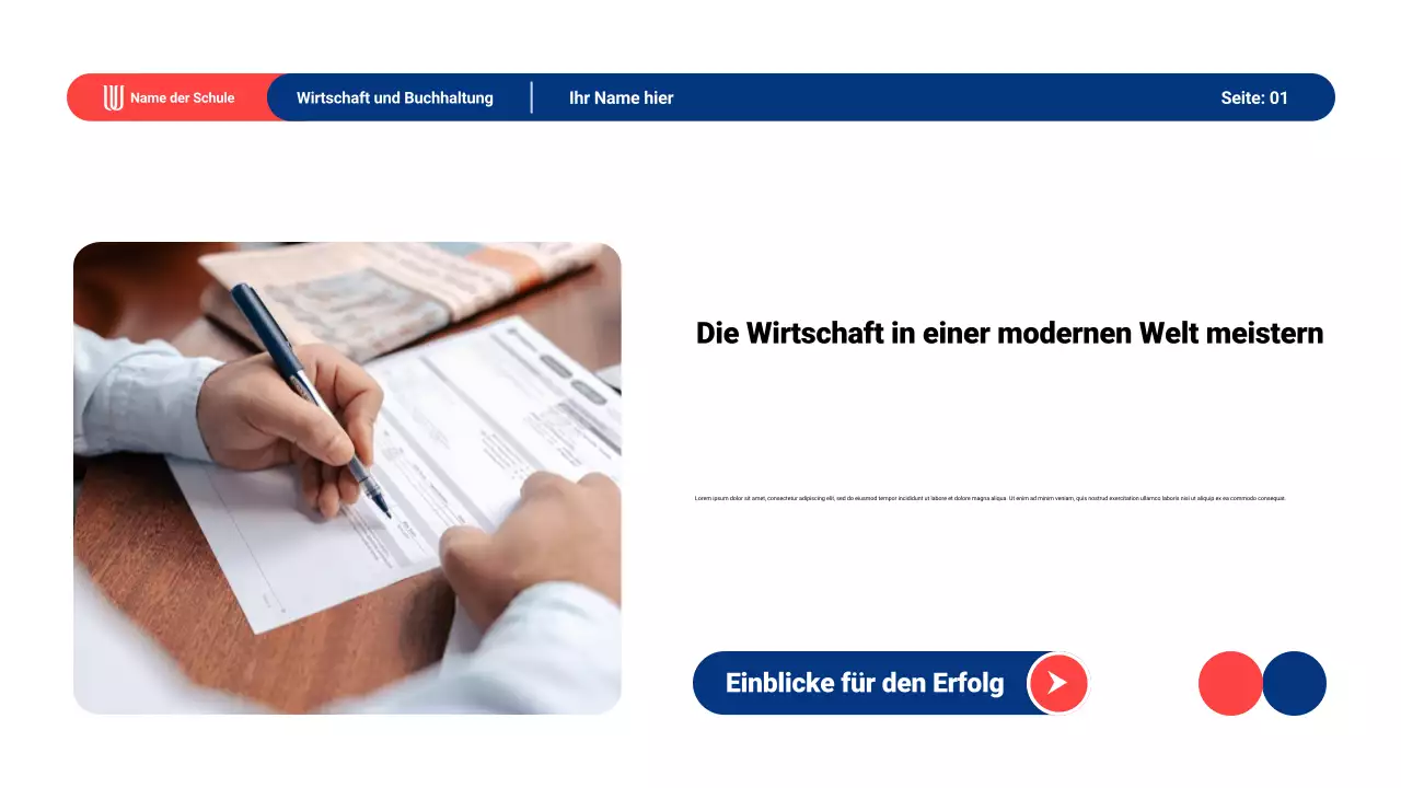 Präsentationsmaterial für modernes allgemeines Lernen