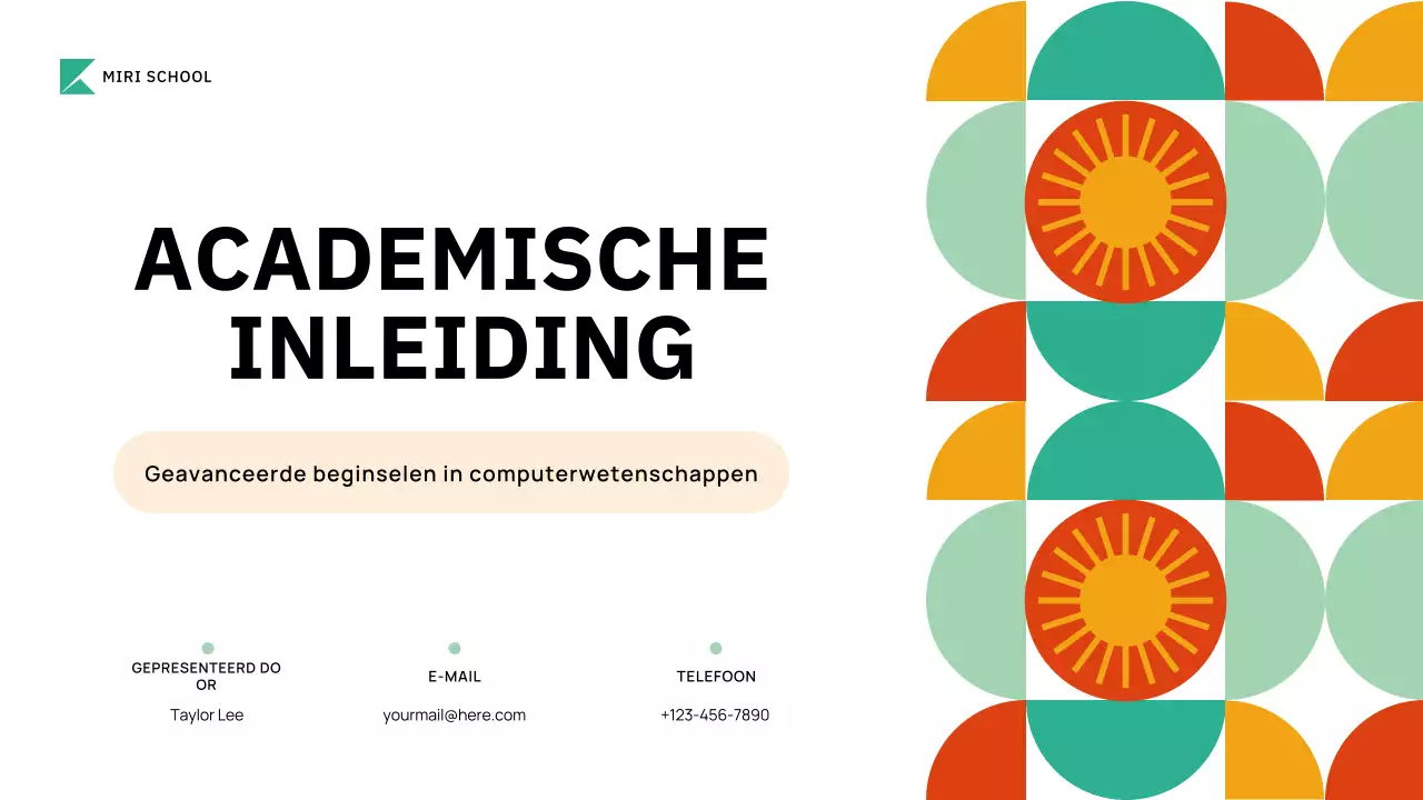 groene geometrische academische cursus