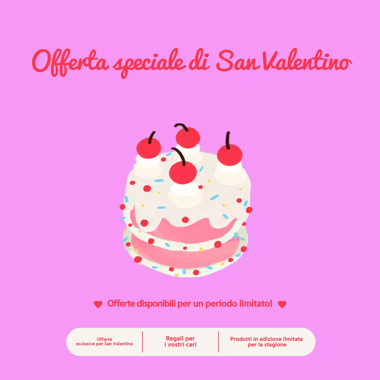 Promozione di San Valentino retro rosa