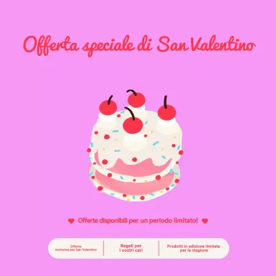 Promozione di San Valentino retro rosa