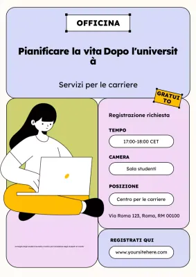 annuncio di workshop di carriera blu moderno