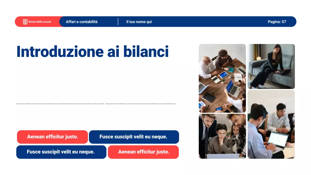 Materiale di presentazione dell'apprendimento generale moderno