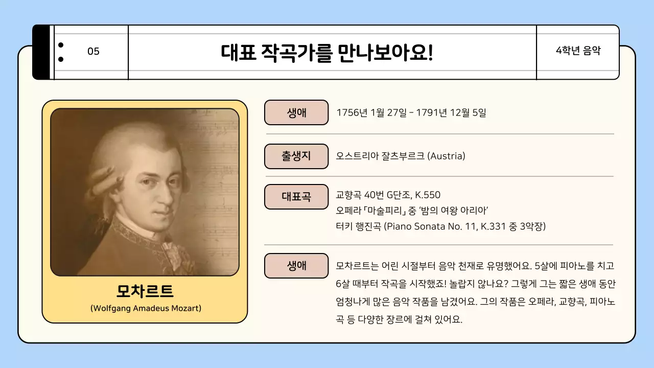 파랑 아기자기한 교육 자료