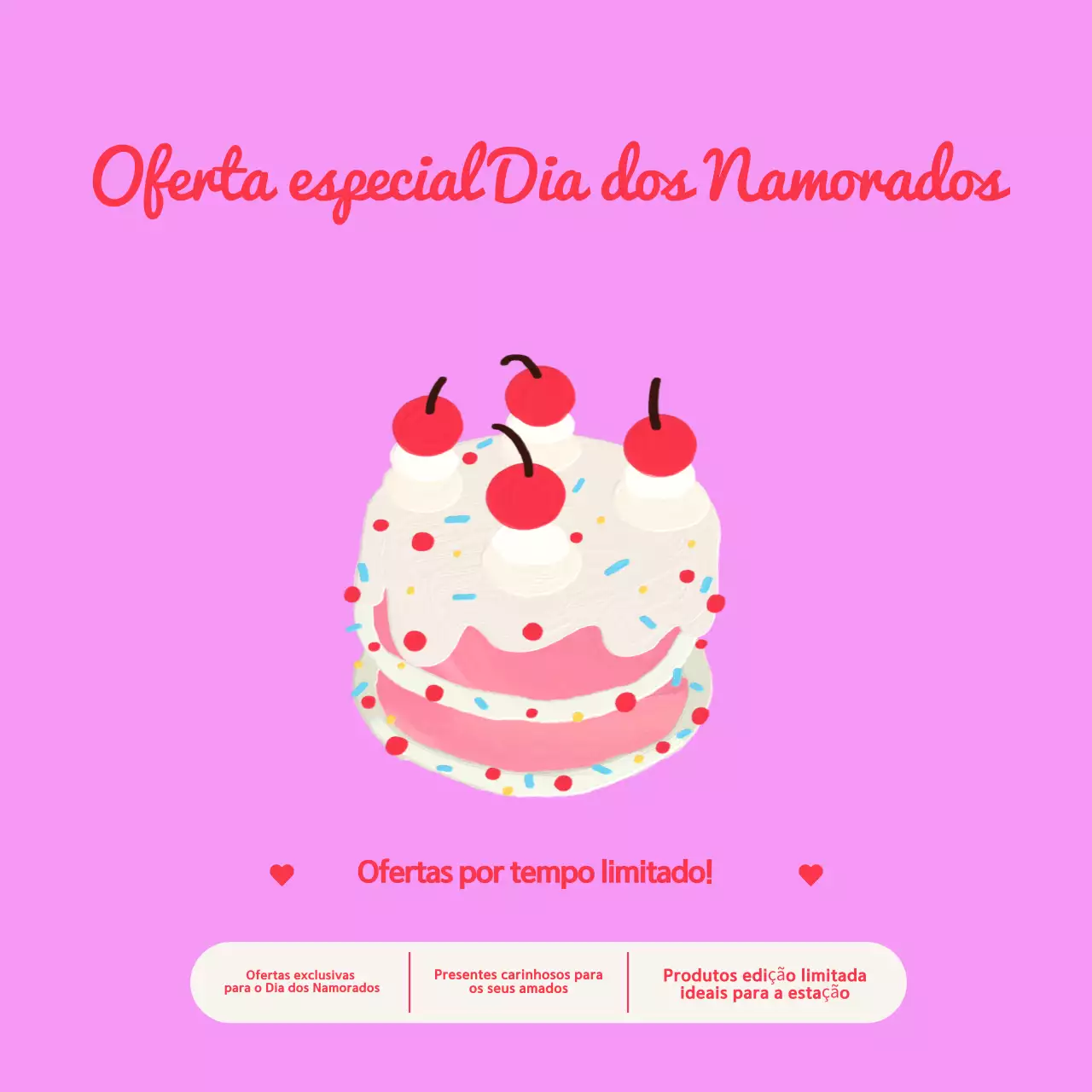 Promoção de saldos rosa retro para o Dia dos Namorados