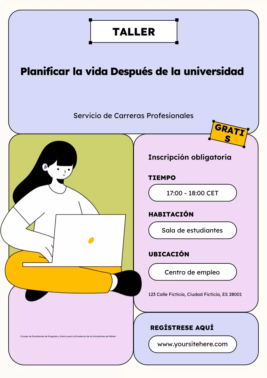 anuncio del taller blue modern career