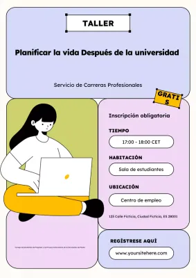 anuncio del taller blue modern career