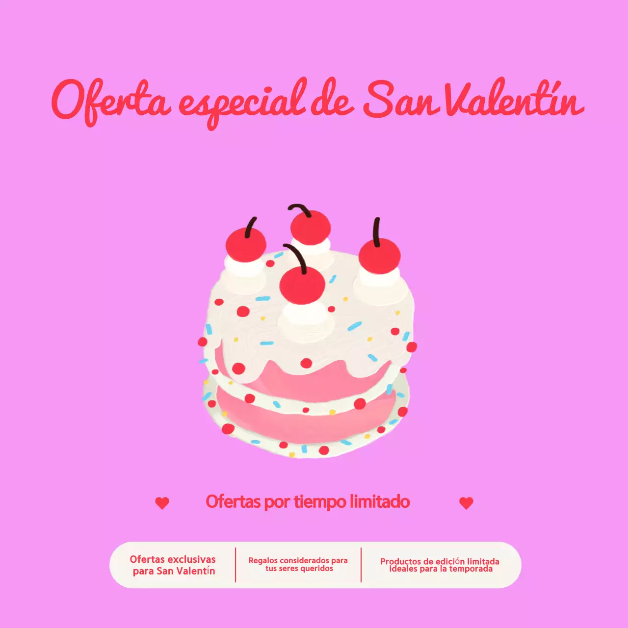 Promoción de rebajas de San Valentín retro rosa