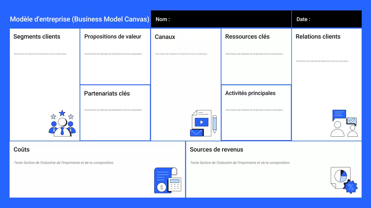plan d'affaires moderne bleu