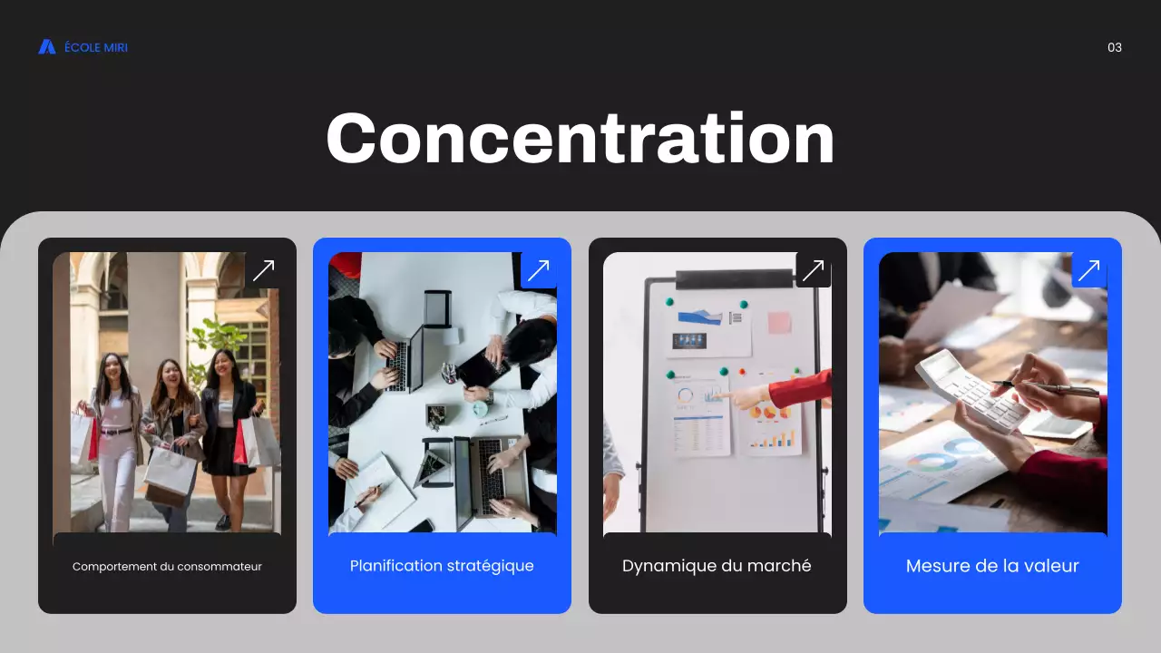 cours de marketing moderne bleu