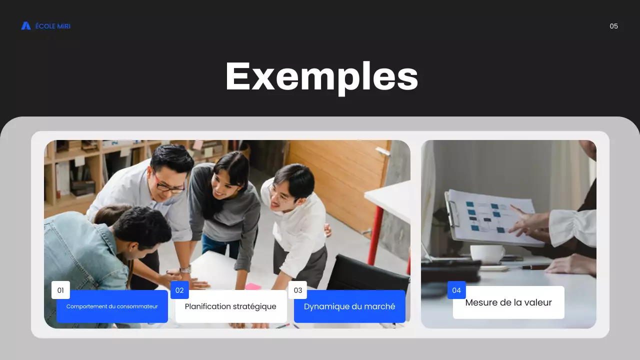 cours de marketing moderne bleu