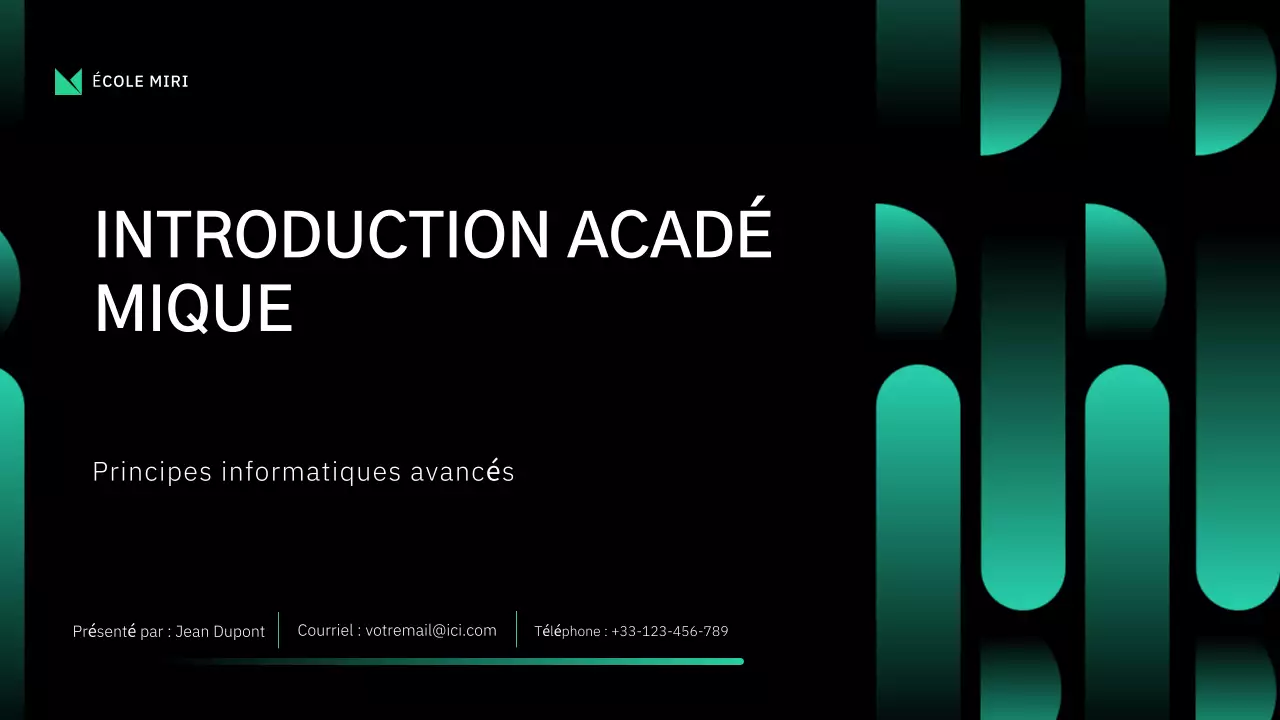 présentation du cours d'informatique moderne verte