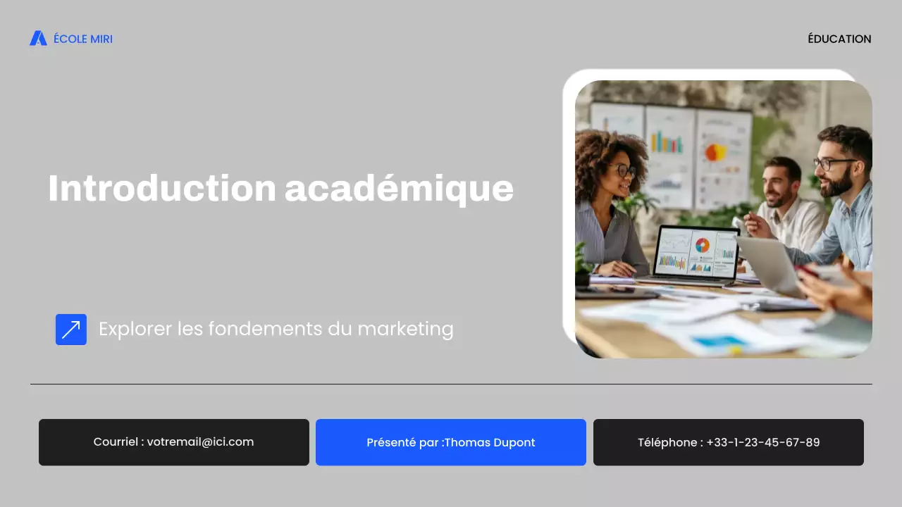 cours de marketing moderne bleu
