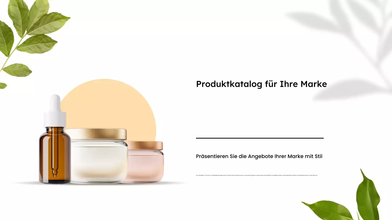 Minimalistische Präsentation des Bio-Produktkatalogs