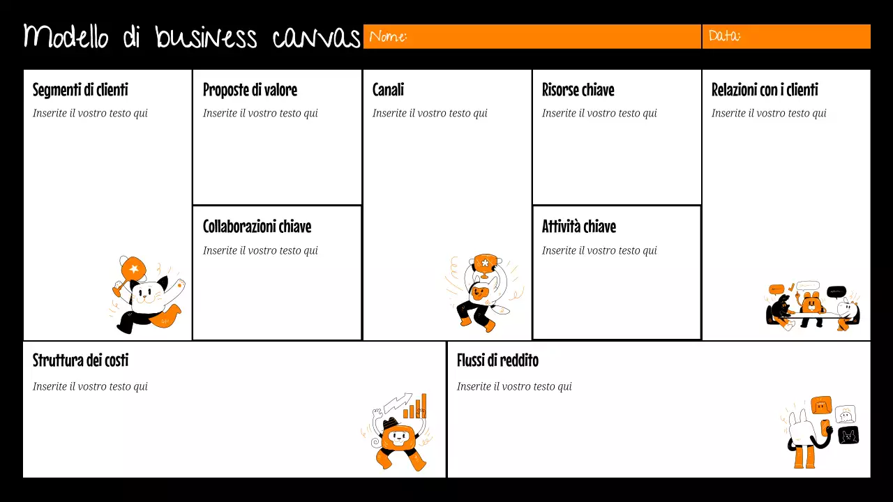 modello di business plan moderno arancione