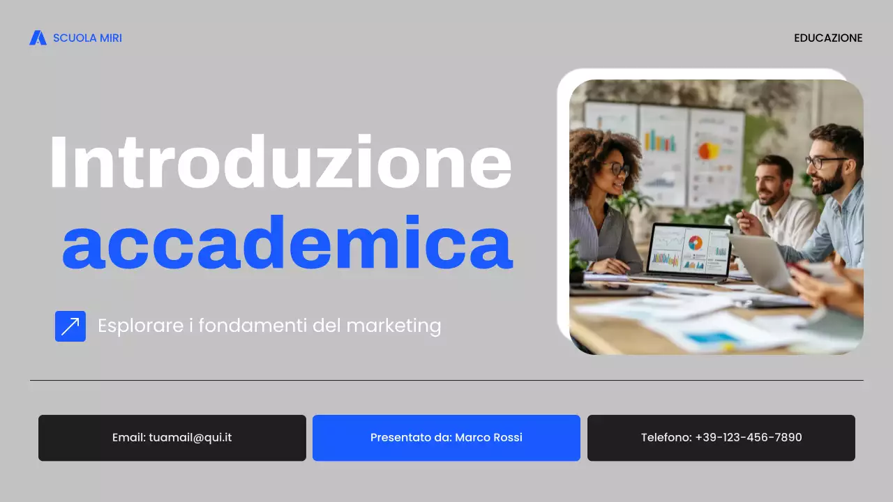 corso di marketing moderno blu