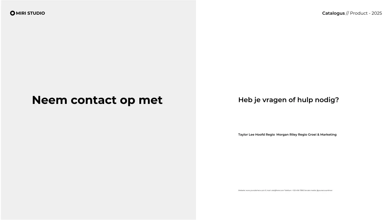 Presentatie moderne minimalistische productcatalogus