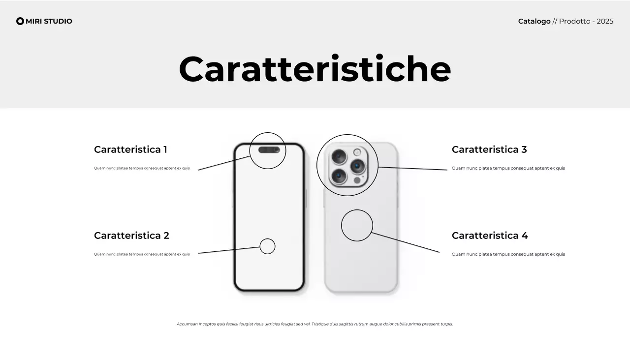 Presentazione moderna e minimalista del catalogo prodotti