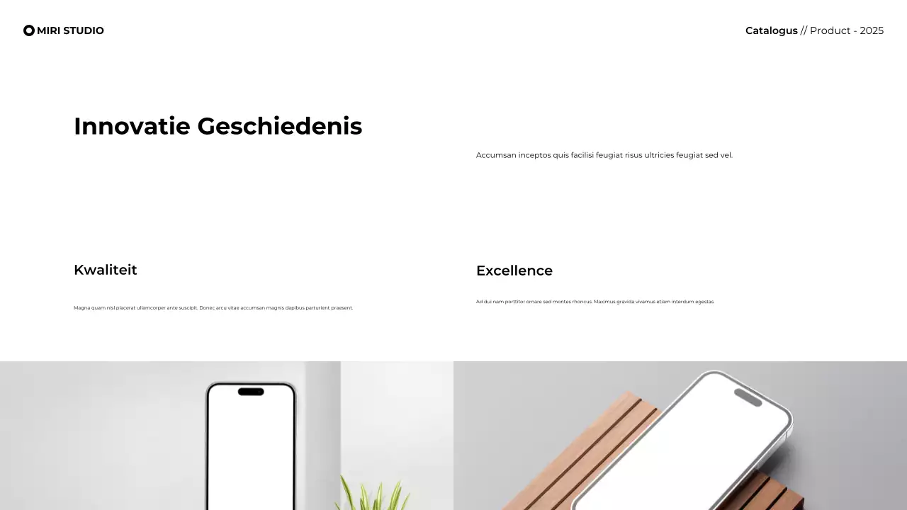 Presentatie moderne minimalistische productcatalogus