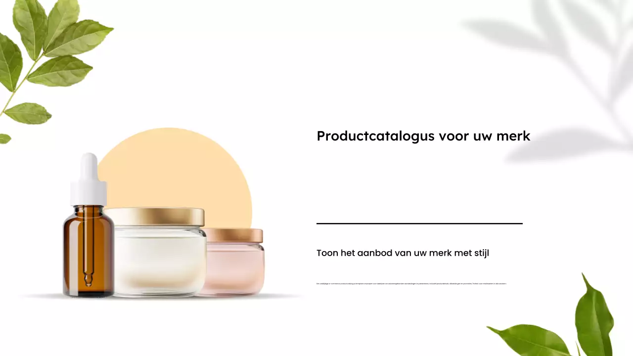 Presentatie minimalistische biologische productcatalogus