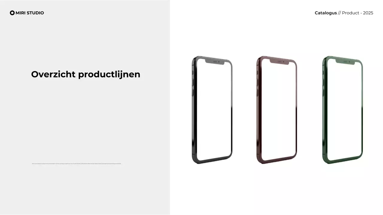 Presentatie moderne minimalistische productcatalogus