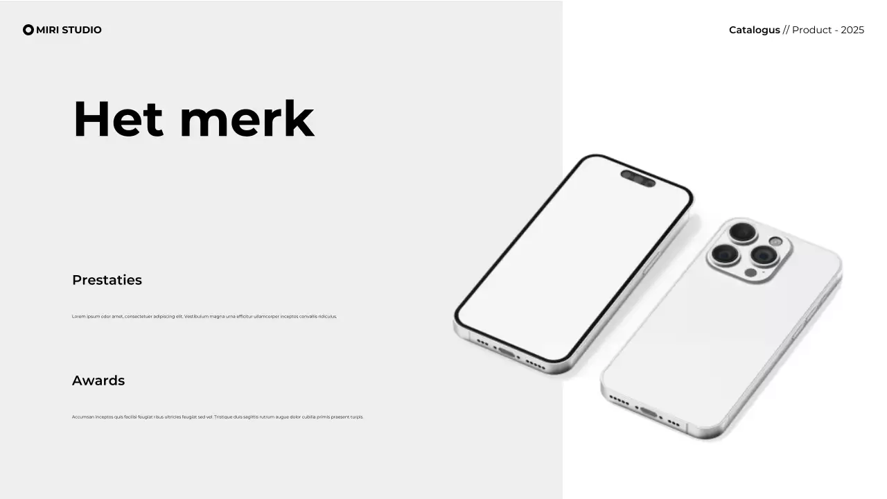 Presentatie moderne minimalistische productcatalogus