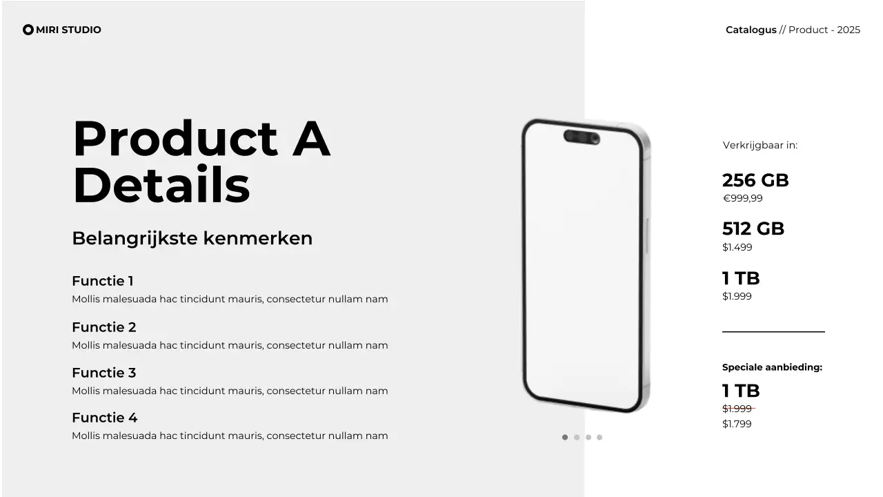 Presentatie moderne minimalistische productcatalogus