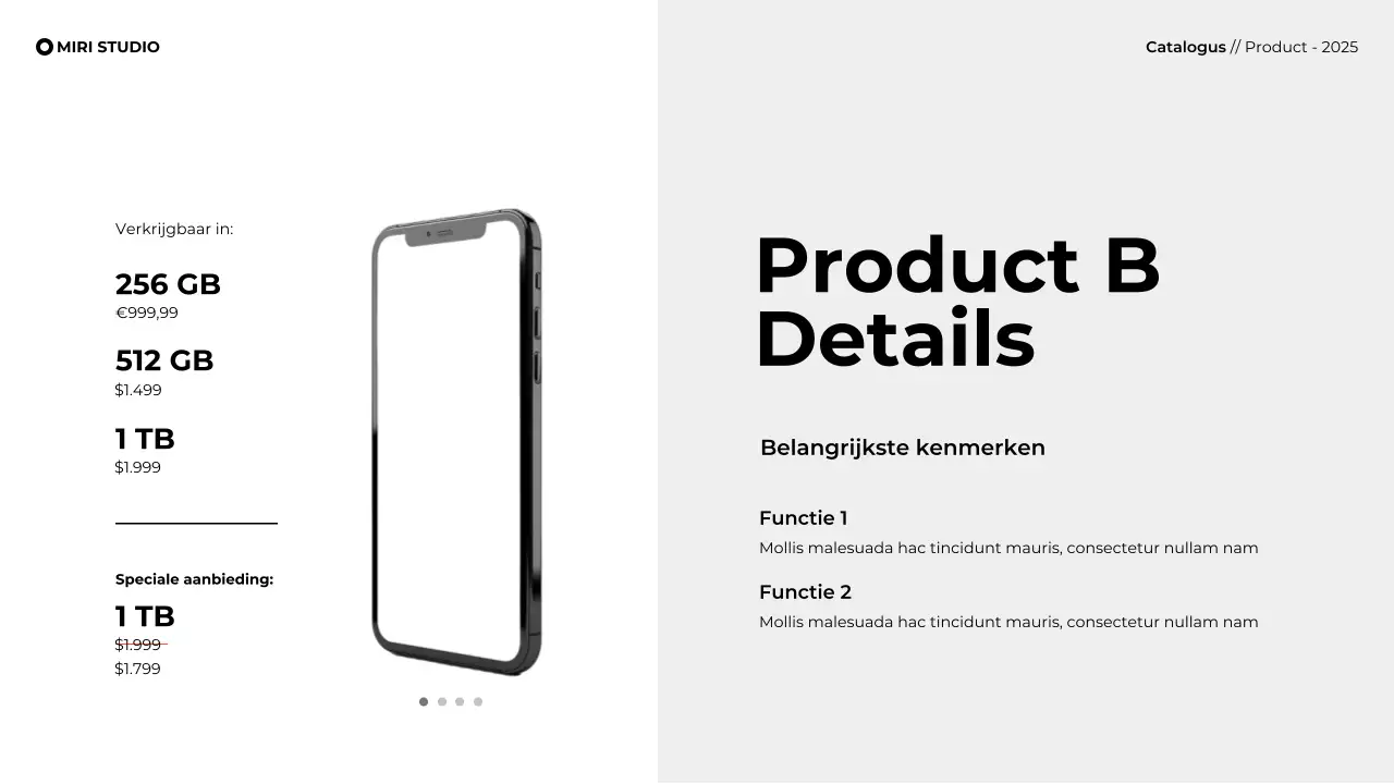 Presentatie moderne minimalistische productcatalogus