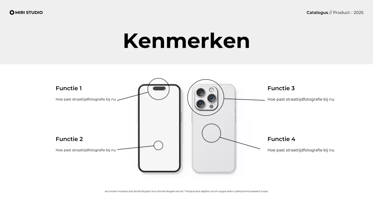Presentatie moderne minimalistische productcatalogus