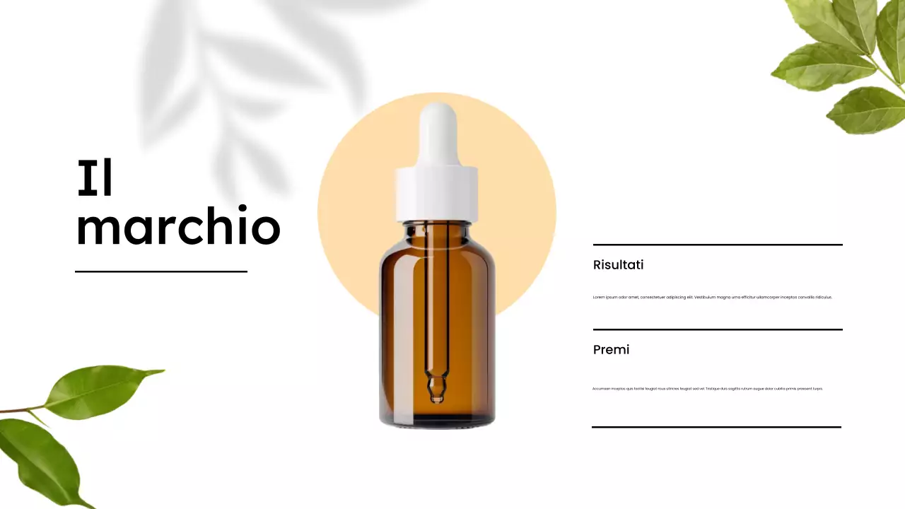 Presentazione minimalista del catalogo di prodotti biologici