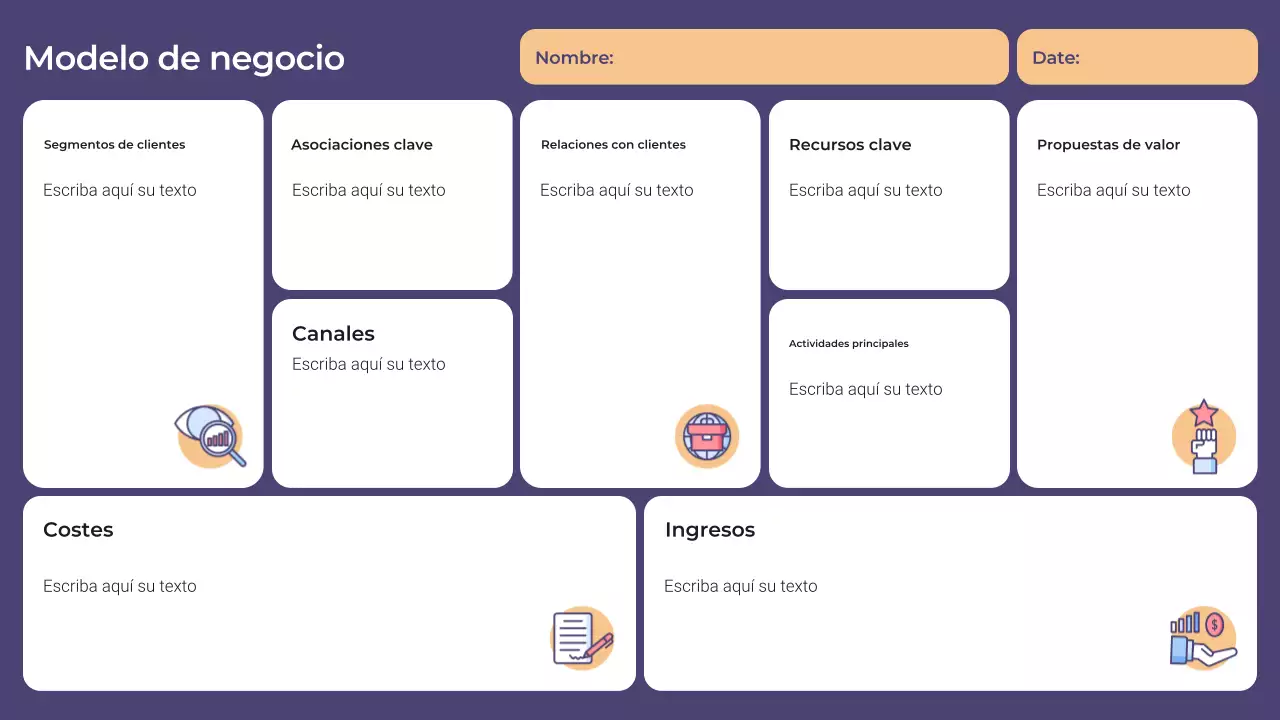 plantilla de plan de empresa moderno púrpura