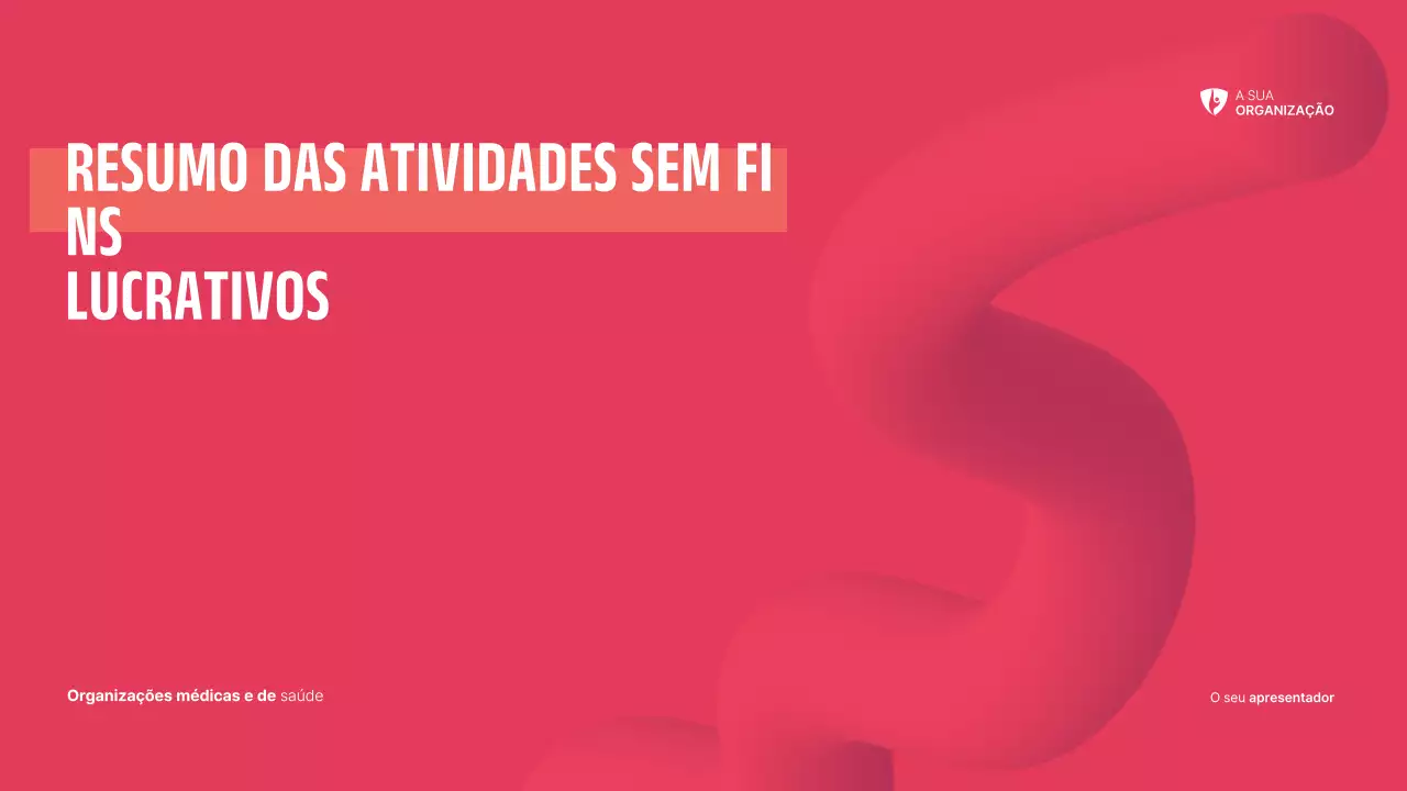 Resumo das actividades sem fins lucrativos