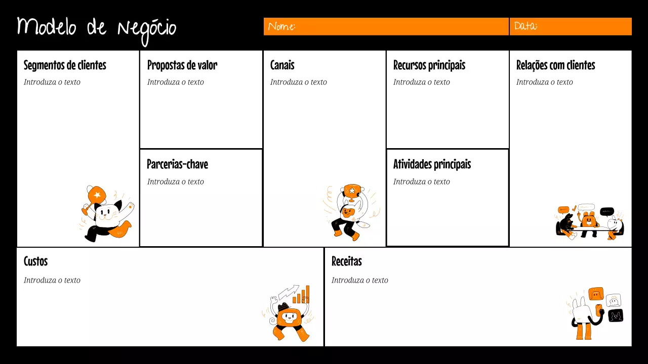modelo moderno de plano de negócios em laranja