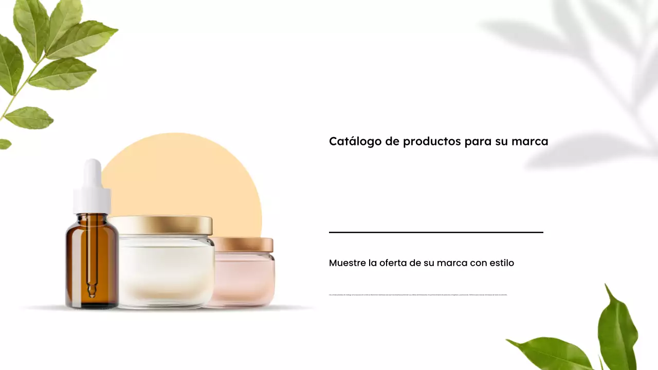 Presentación minimalista de un catálogo de productos ecológicos