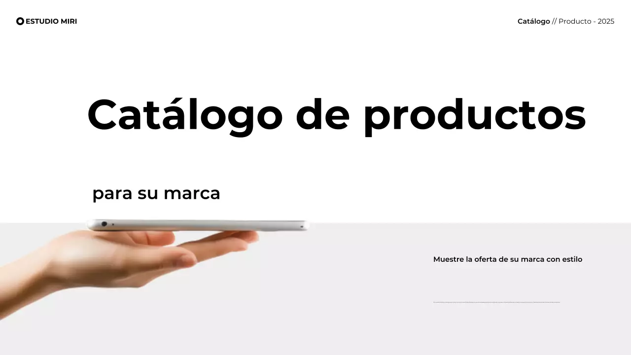 Presentación minimalista y moderna de un catálogo de productos