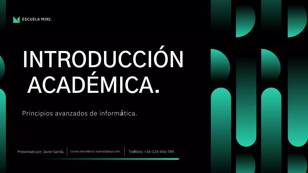 presentación del curso de informática moderna verde