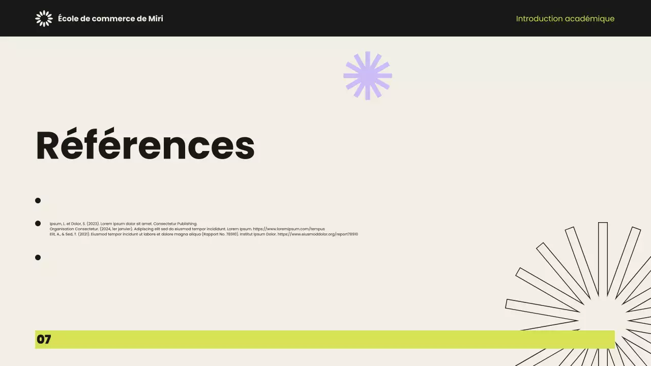 Présentation de l'introduction académique