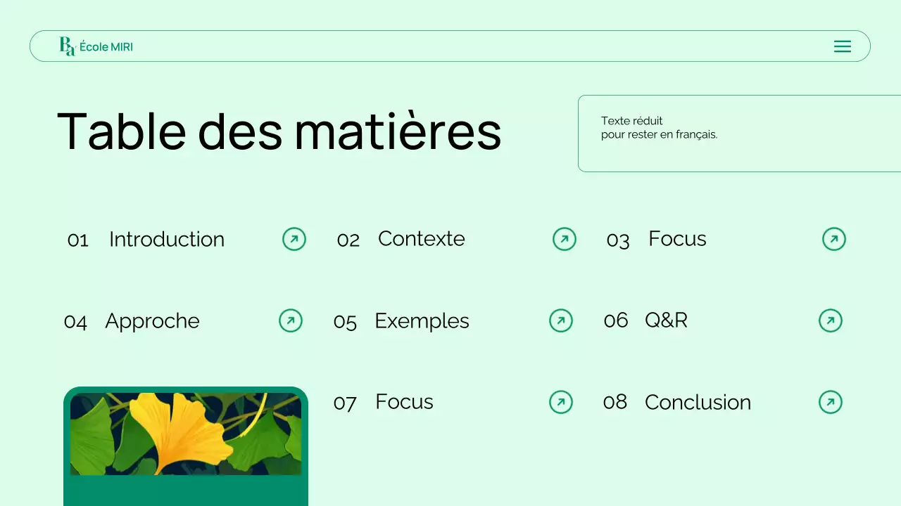 présentation de la biologie moderne verte