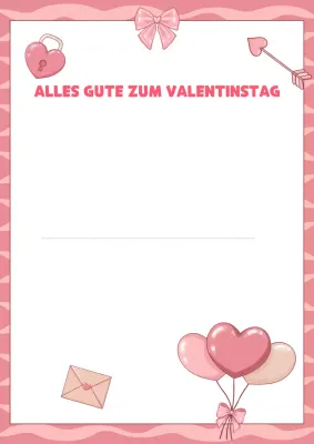 Rosa Romantischer Valentinsgruß Brief