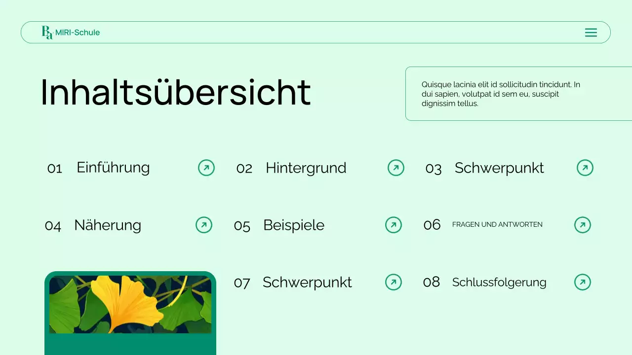 Präsentation der modernen grünen Biologie