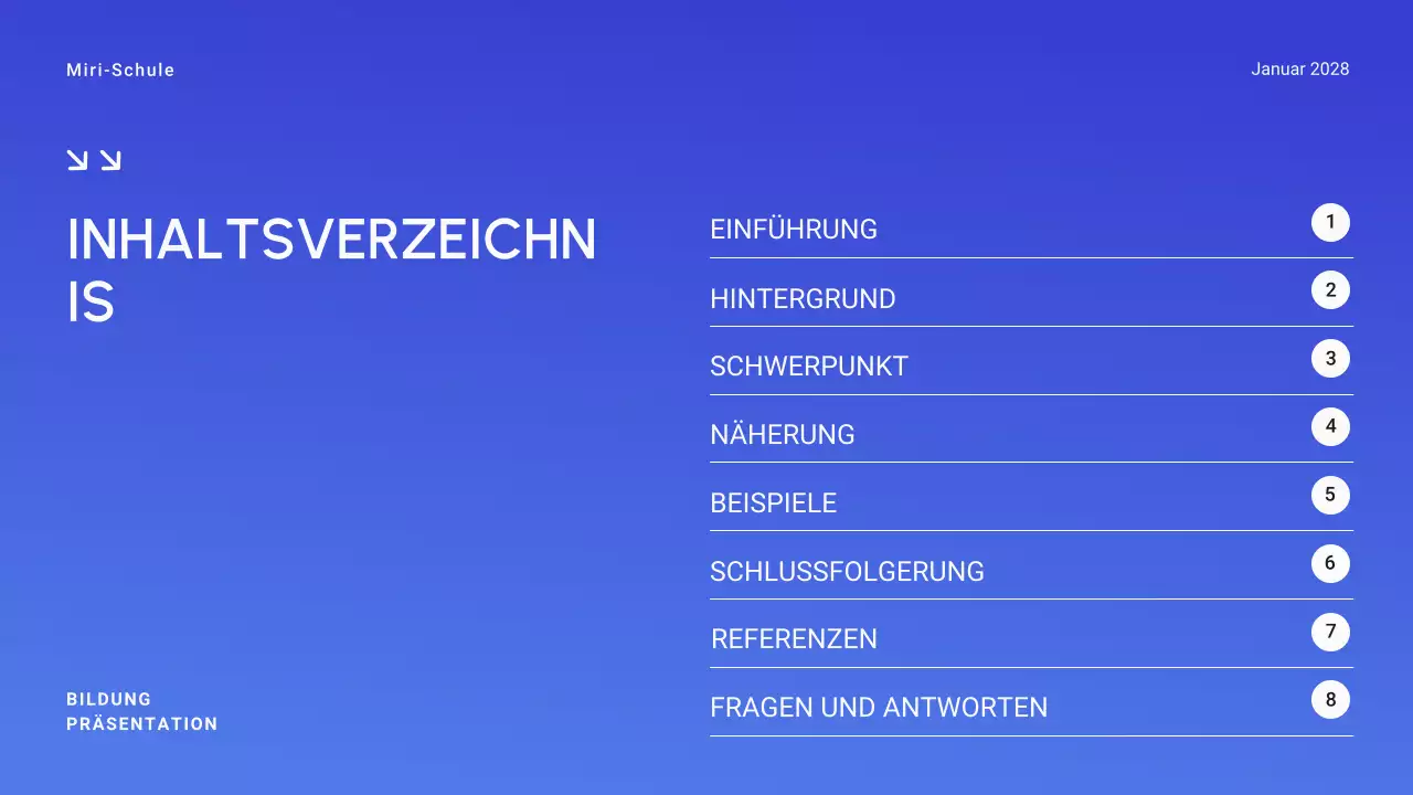 Blauer Farbverlauf Minimal Higher Education Allgemeines Lernmaterial