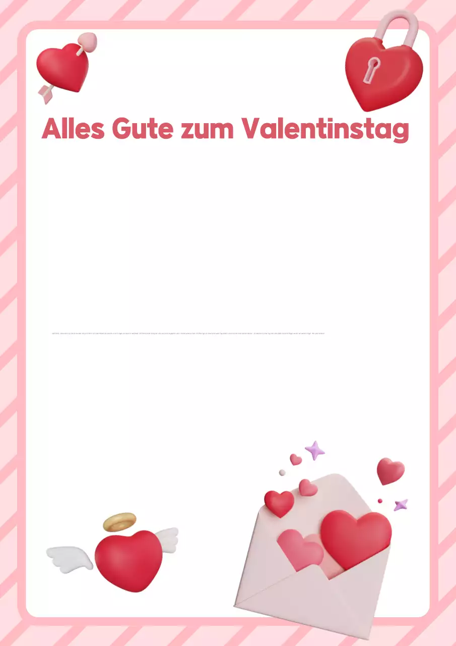 Rosa romantischer Valentinsgrußbrief