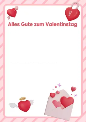 Rosa romantischer Valentinsgrußbrief