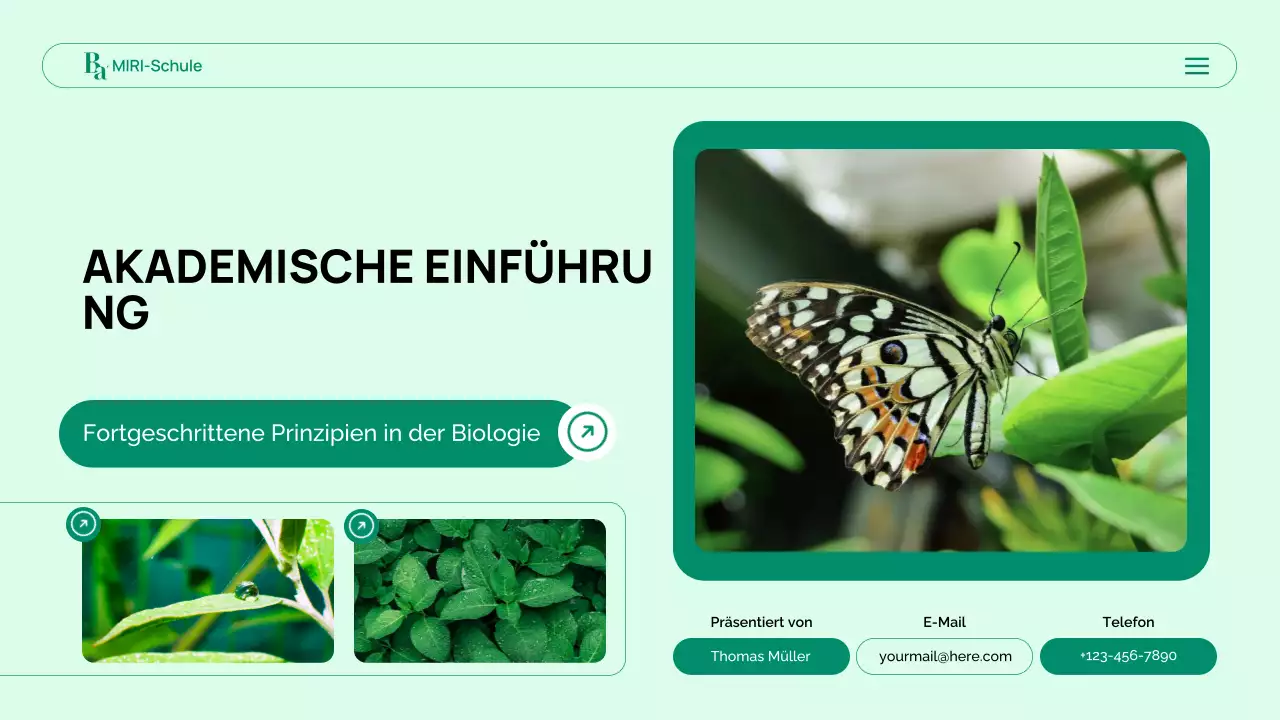 Präsentation der modernen grünen Biologie