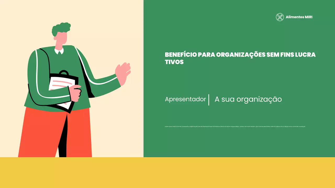 apresentação moderna e ecológica de uma organização sem fins lucrativos