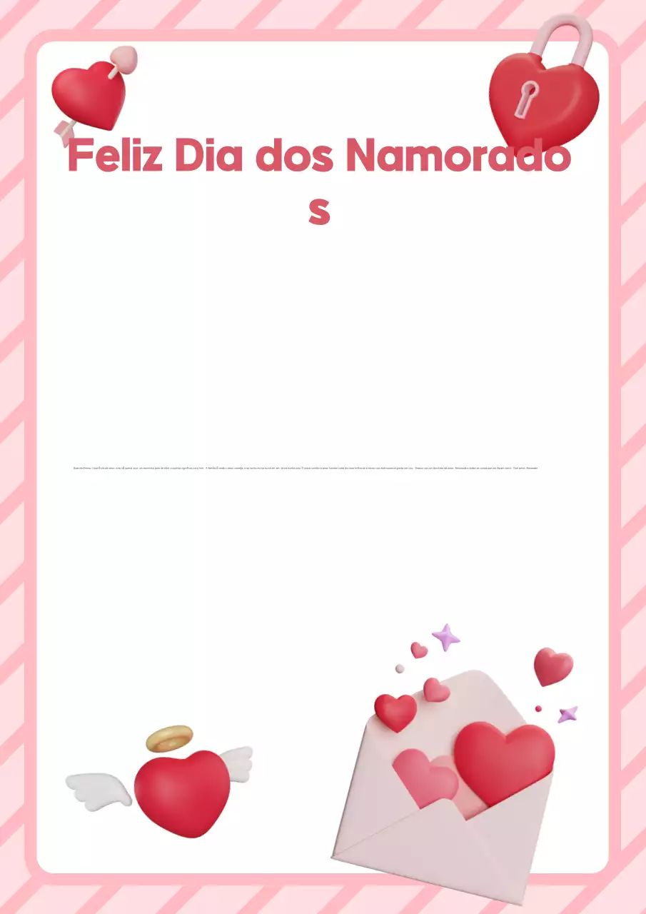 Carta de felicitações romântica rosa para o Dia dos Namorados