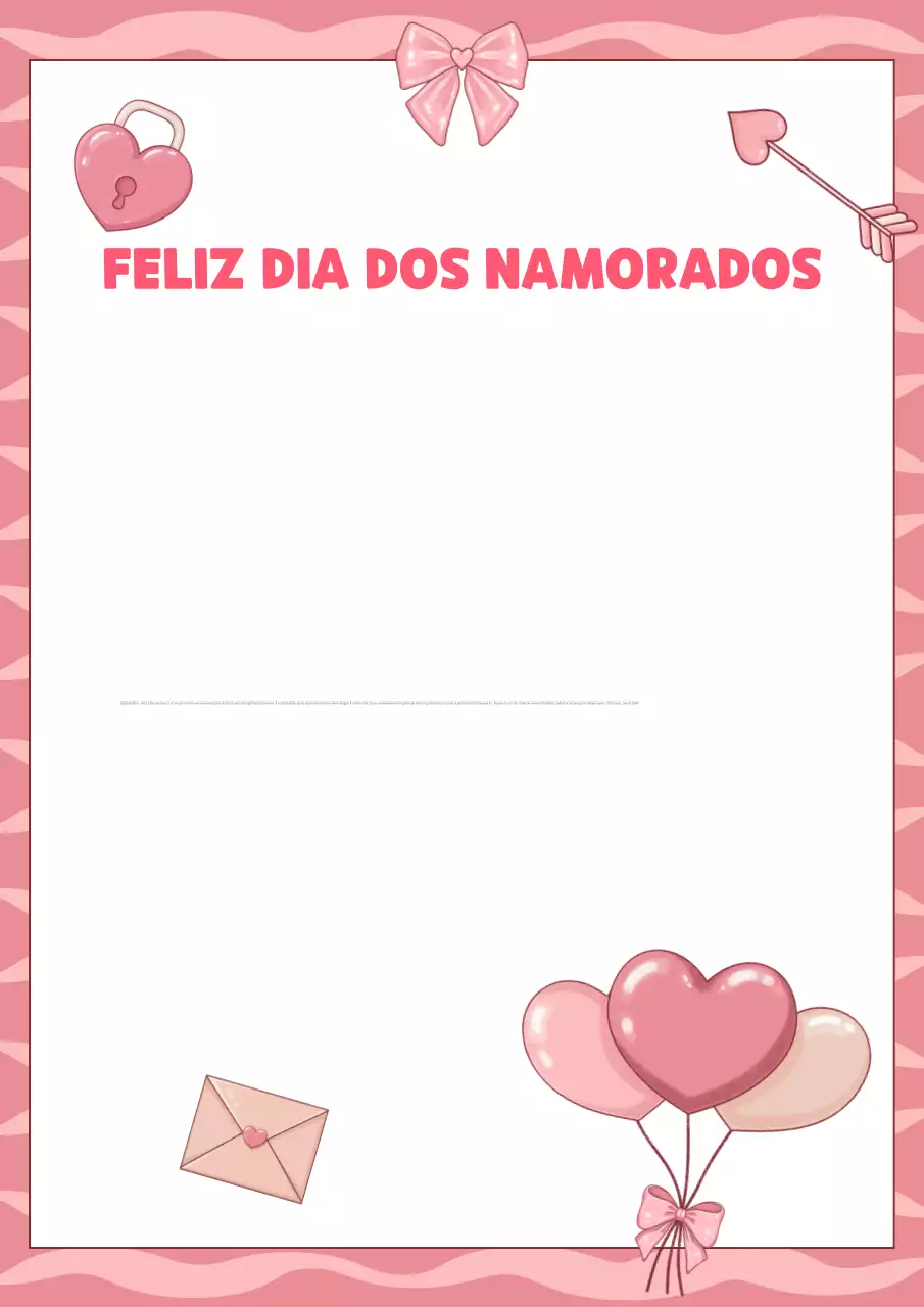 Carta de felicitações romântica rosa para os namorados