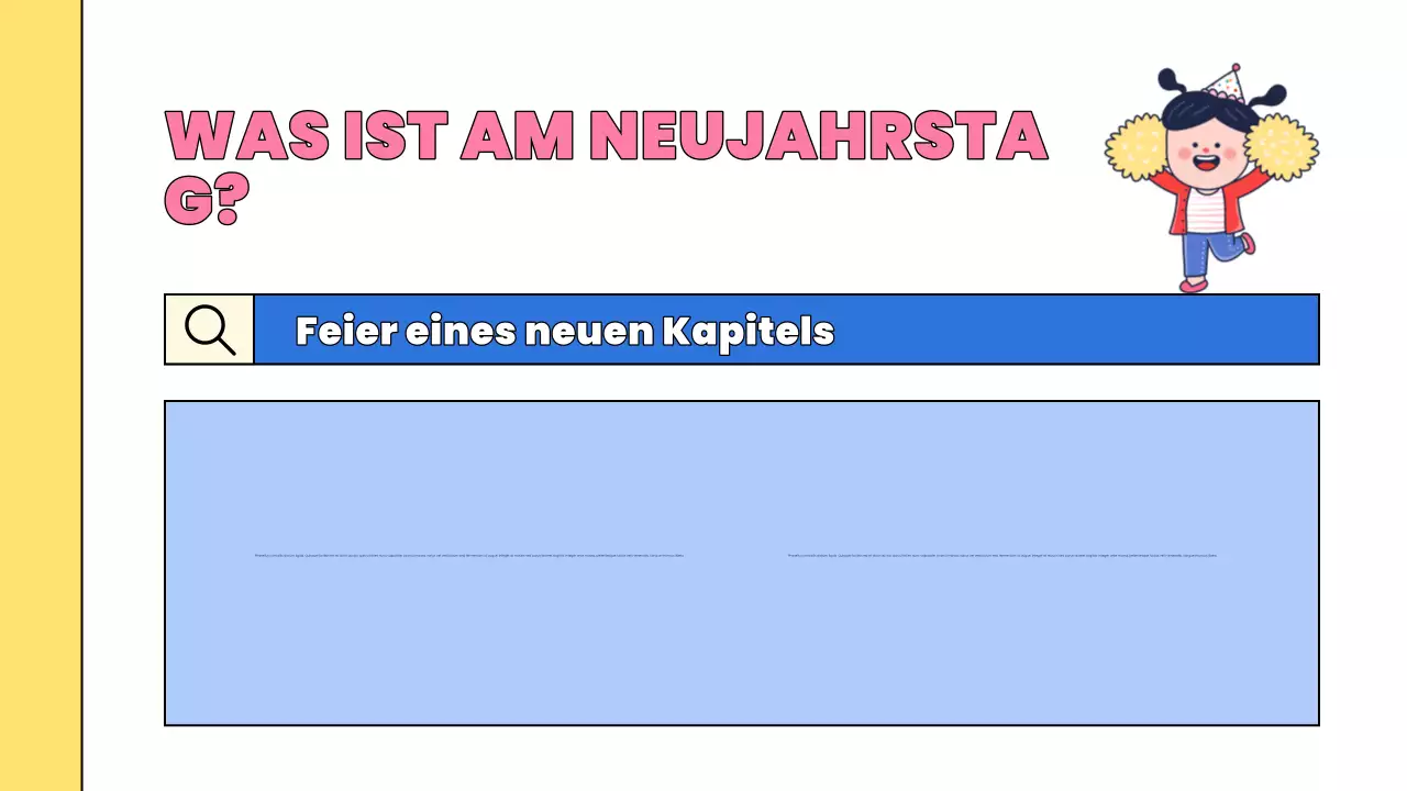 rosa Comic-Neujahrsvorstellung