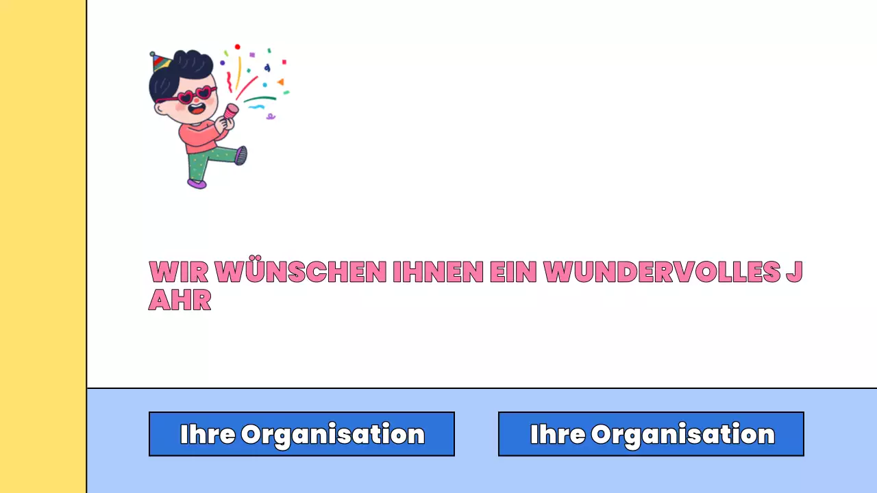 rosa Comic-Neujahrsvorstellung