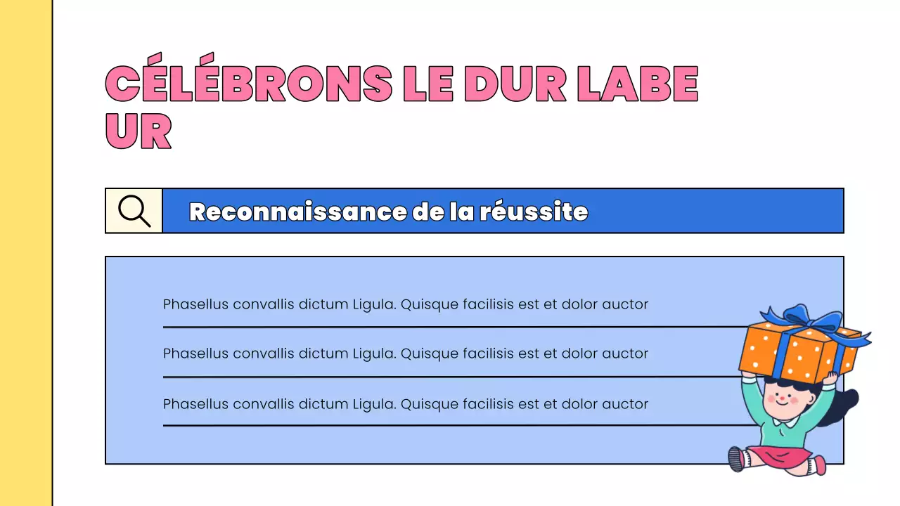 présentation de la bande dessinée rose pour le nouvel an