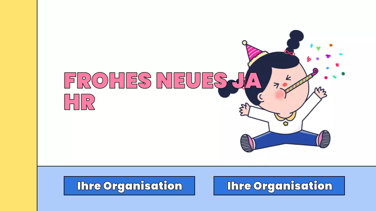 rosa Comic-Neujahrsvorstellung